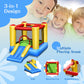 OLAKIDS Inflatable Bounce House, Jumping Castle with Slide, Bouncing Area, Polyester Mesh, Basketball Rim, Indoor Outdoor Bouncy House with Carrying