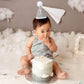 TERJIO Baby's Cone Silvery 1st birthday Crown - Natural Boho 1st/First Birthday Decorations,1st Birthday Hat, Cake Smash Photo Prop. (Silver Boho