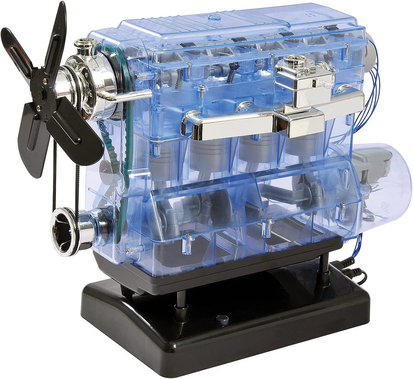 Machine Works Build Your Own Visible Model Engine Toys - Replica Model Building Kit 100+ Pieces- Features Working Sounds and Illuminiation, Internal