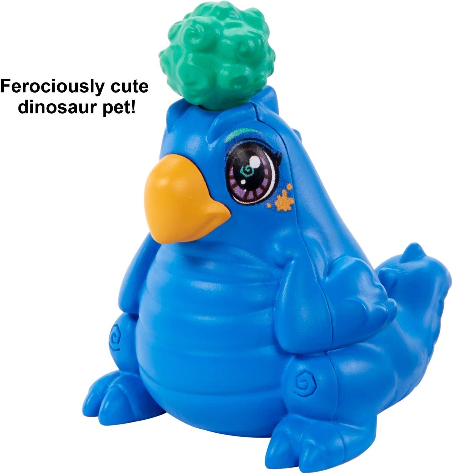 Mattel Cave Club Slate Doll (8-10-inch, Blue Hair) Poseable Prehistoric Fashion Doll with Dinosaur Pet and Accessories, Gift for 4 Year Olds and Up