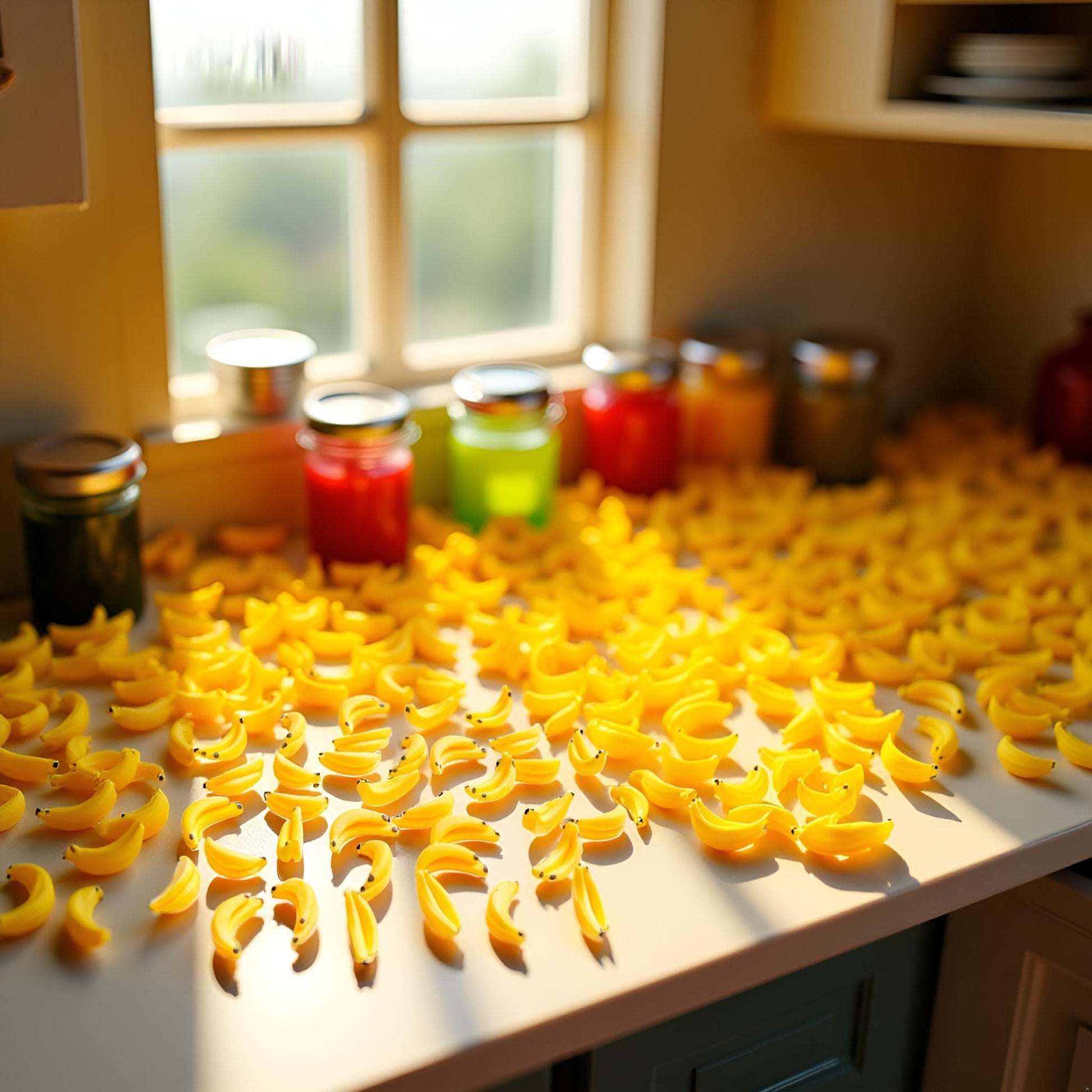 30Pcs Yellow Mini Plastic Artificial Bananas 1/12 Scale Dollhouse Accessories, Realistic Miniature Fruit Models for Fairy Garden Kitchen Decor & DIY