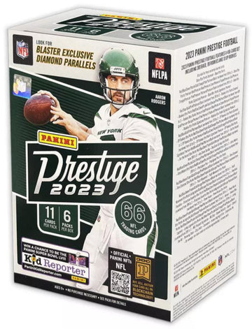 2023 Panini Prestige Football Trading Card Blaster - 66 Football Cards - Look for Rookies of CJ Stroud, Anthony Richardson, Will Levis, Bryce Young