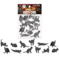 Accoutrements Archie McPhee Itty Bitty Black Cats - Bag of 12 Adorable Vinyl Kitties in 6 Styles for Cat Lovers and Halloween Fun