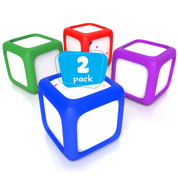 Set of 8 Dry Erase Dice 2x2 inches Multipurpose Colorful Write On Wipe Off Dry Erase Blocks Blank Dice to Draw Letters Numbers and Much More