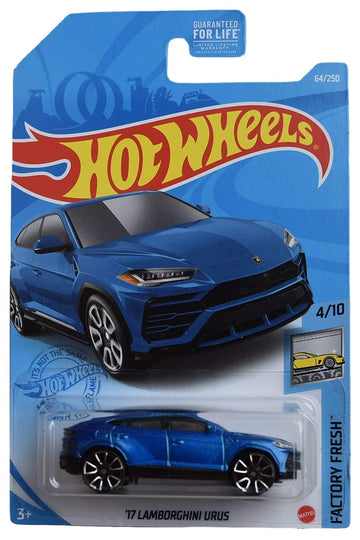 Hot Wheels '17 Lamborghini Urus, [Blue] 64/250 Factory Fresh 4/10