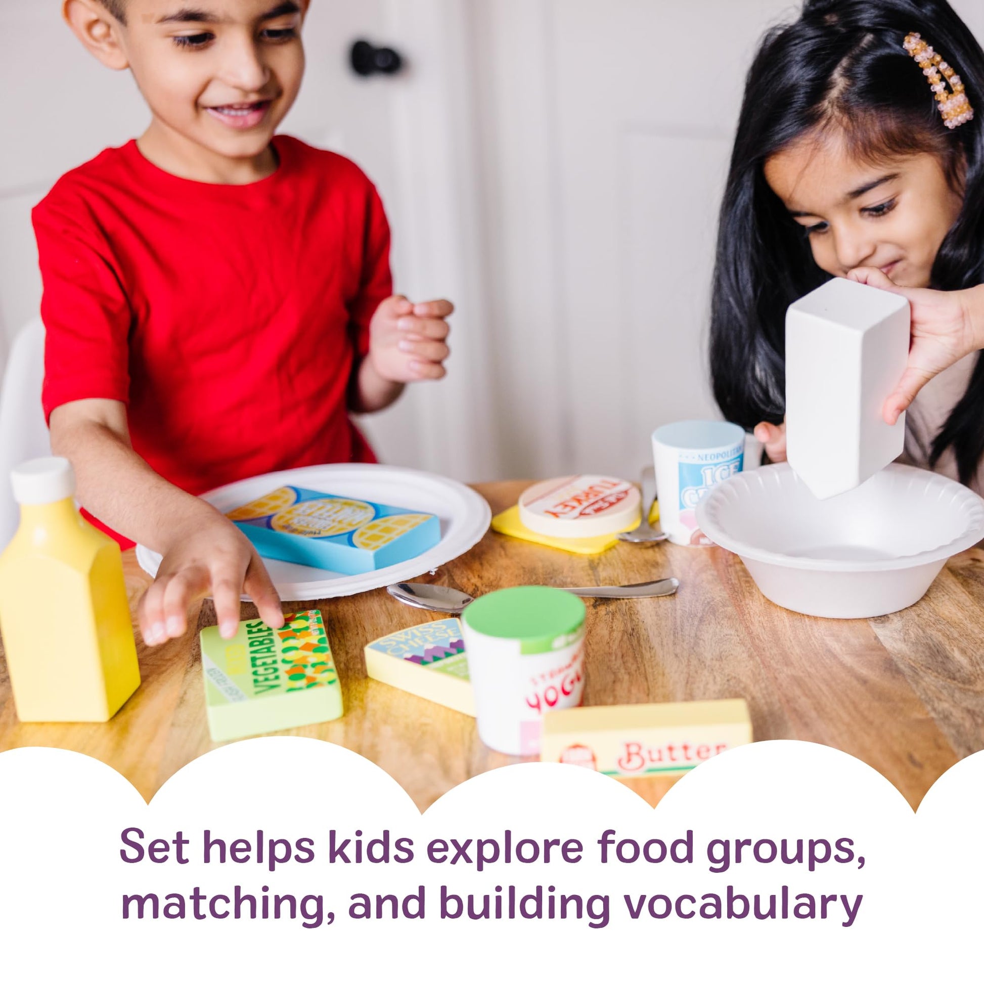 Melissa & Doug Fridge Food, Wooden Play Food for Kids Kitchen Playset, Play Kitchen Accessories, Preschool Toys for Girls & Boys Ages 3+
