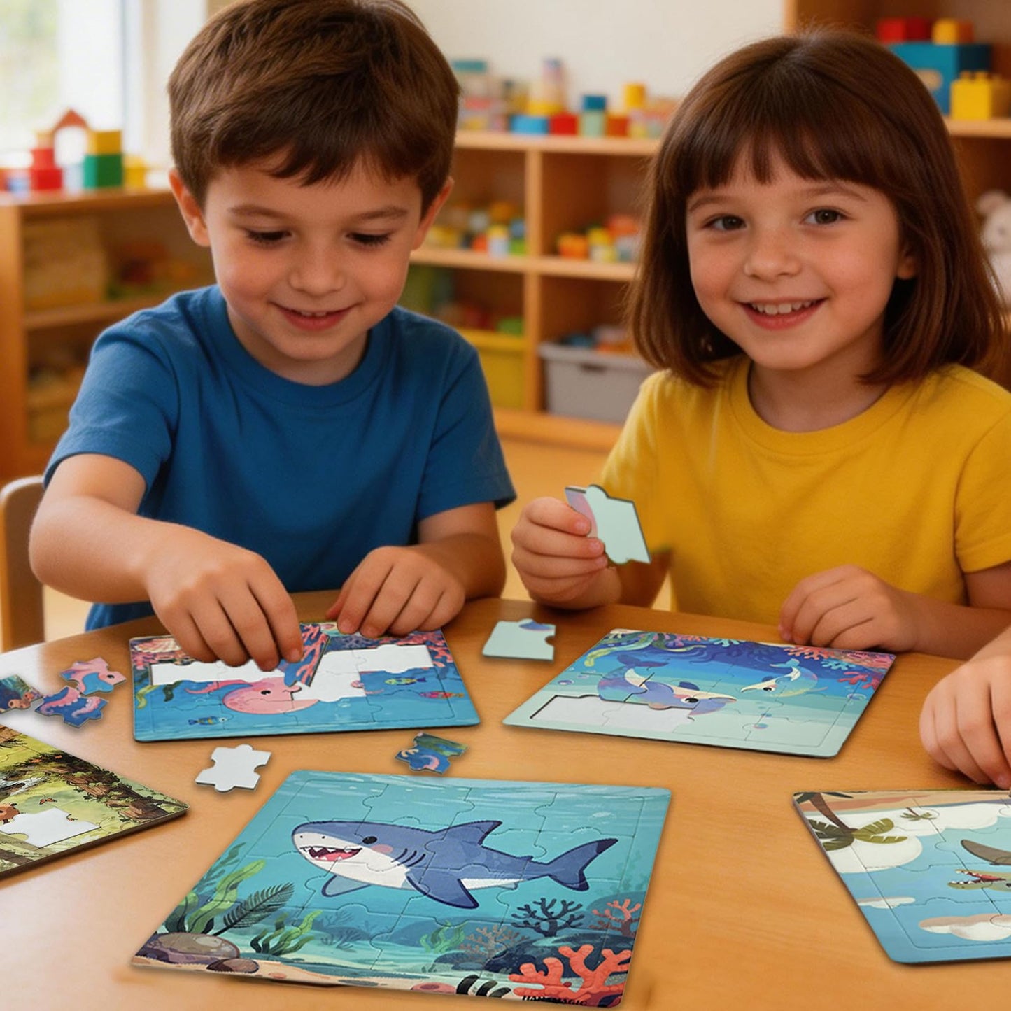 HahaMagic Puzzles for Kids Ages, 24 Pack 16 Pieces Jigsaw Puzzles