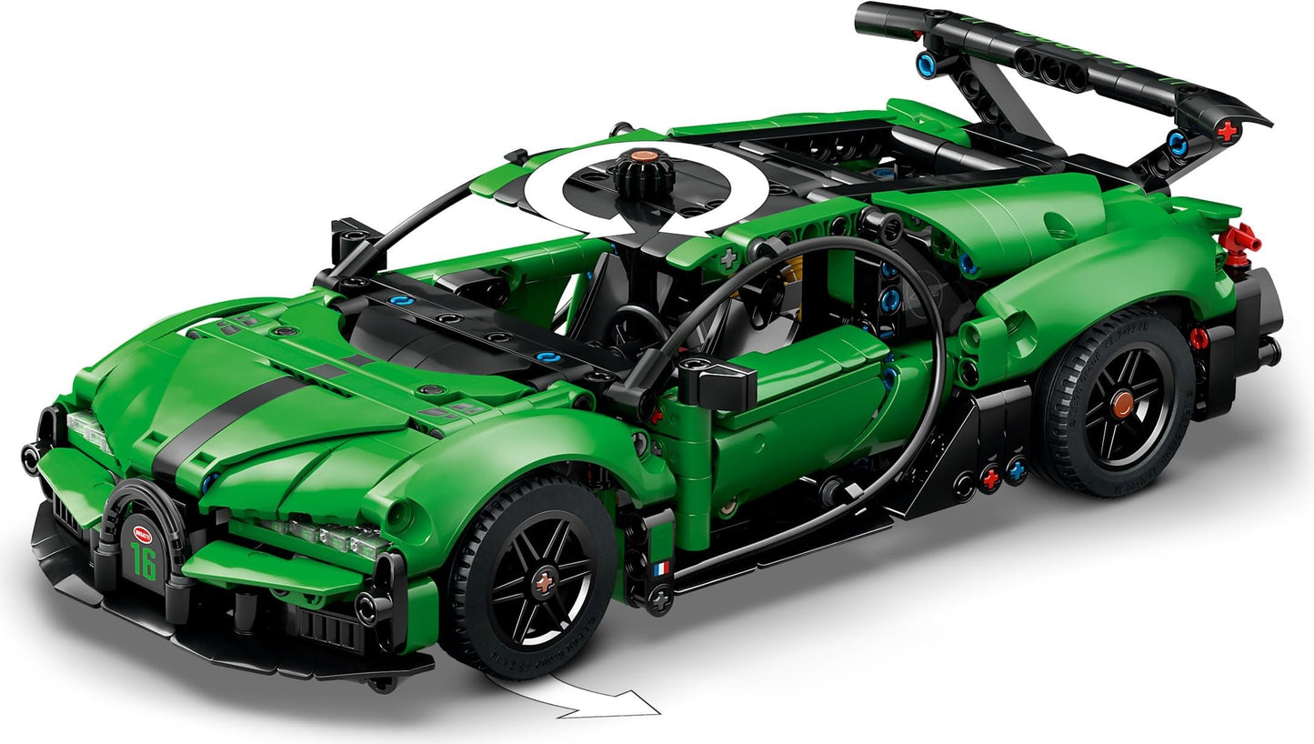 LEGO Technic Green Bugatti Chiron Pur Sport Hypercar Set #42241 - 771 Pieces, Working W16 Engine, Steering Control, Opening Doors & Hood | Ages 9+ |