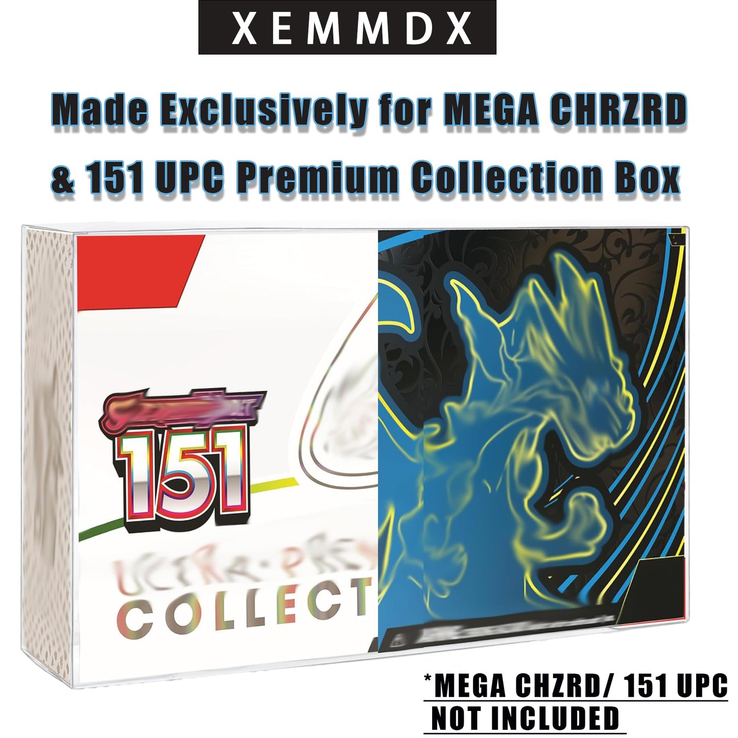 XEMMDX Protector Case for Mega CHARZRD X ex Ultra-Premium Collection UPC and 151 UPC, Clear Premium Collection Boxes for Displays or Storage (5pcs)