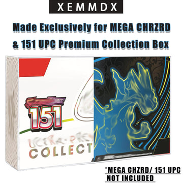 XEMMDX Protector Case for Mega CHARZRD X ex Ultra-Premium Collection UPC and 151 UPC, Clear Premium Collection Boxes for Displays or Storage (5pcs)