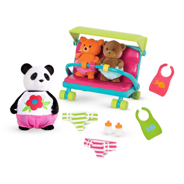 Li'l Woodzeez Babysitter Set, 13-Piece Animal Dollhouse Playset, Playsets