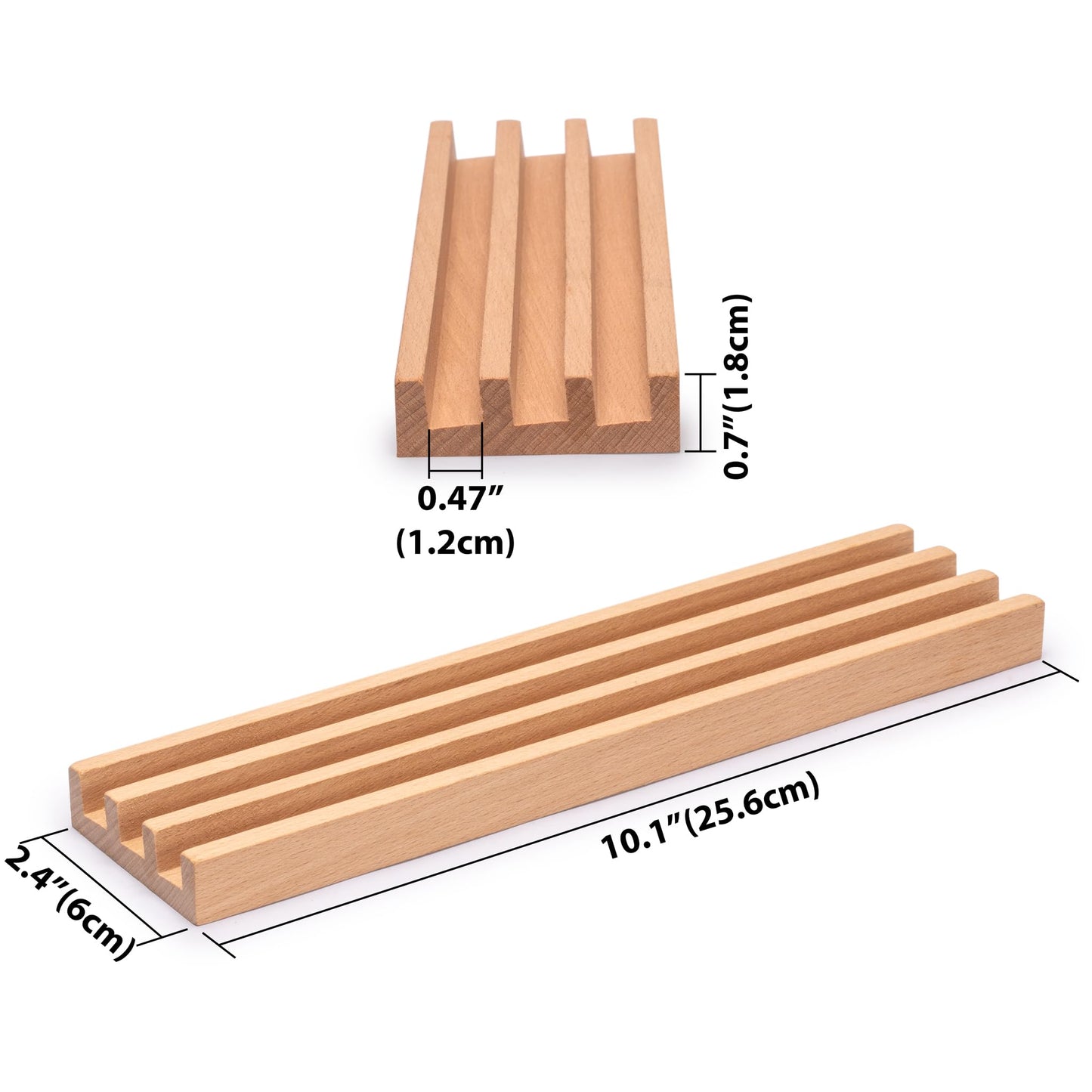 Yellow Mountain Imports Domino Accessories Combo - 10” Beechwood Racks (Set of 4) & 60-Sheet Scorepad for Mexican Train and Chickenfoot