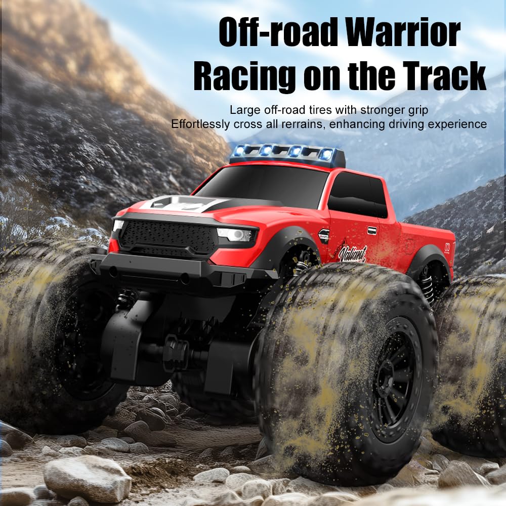 SEKAIHT Amphibious Remote Control Car Waterproof Monster Truck Toys for Kid 4WD All Terrain Off Road RC Cars 2.4G RC Trucks 2 Batteries Drift RC Stunt