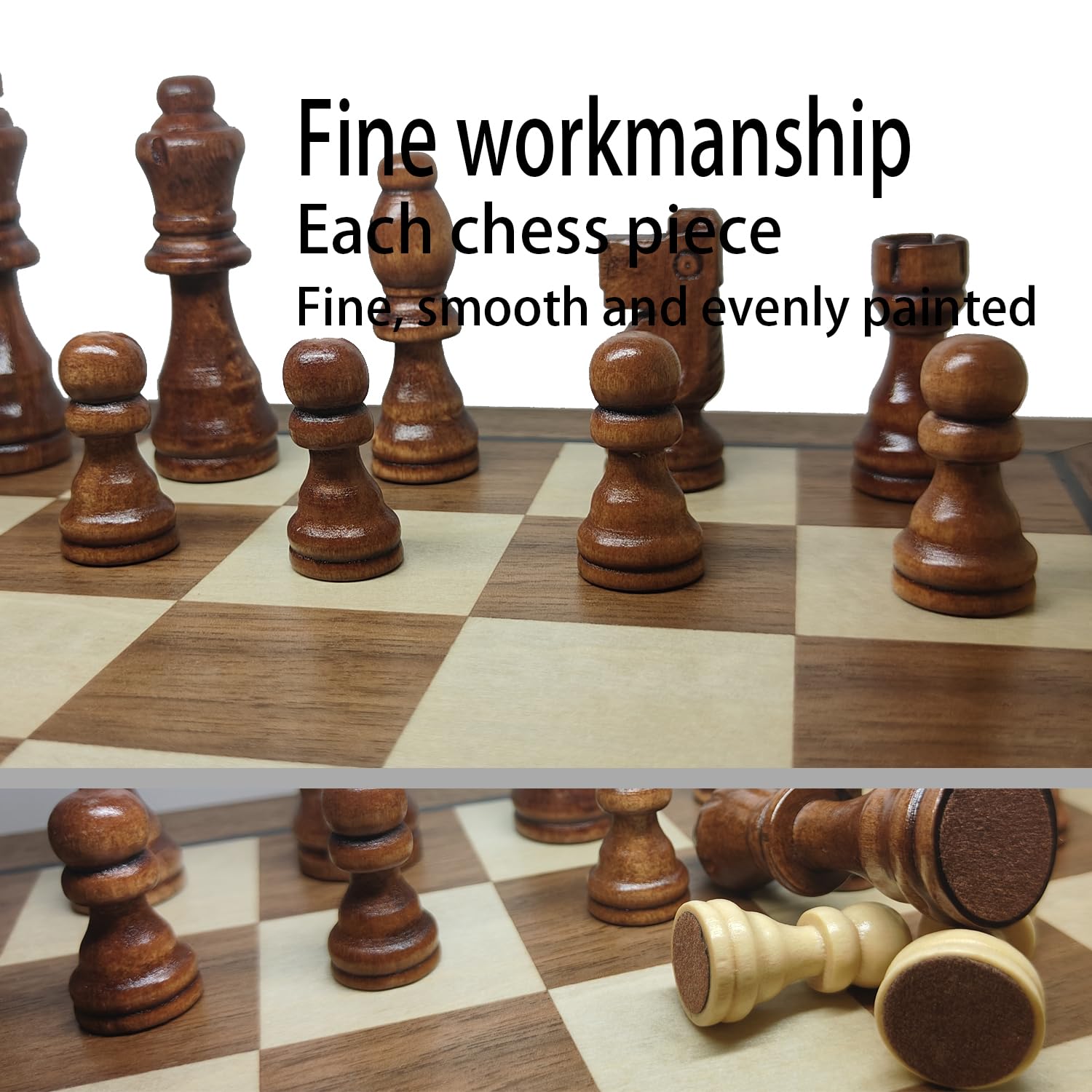 Chess Pieces, 3 Inch King Figures Chess Game Pawns Figurine Pieces, Replacement of Missing Piece, Includes Storage Bag (Chess Pieces)