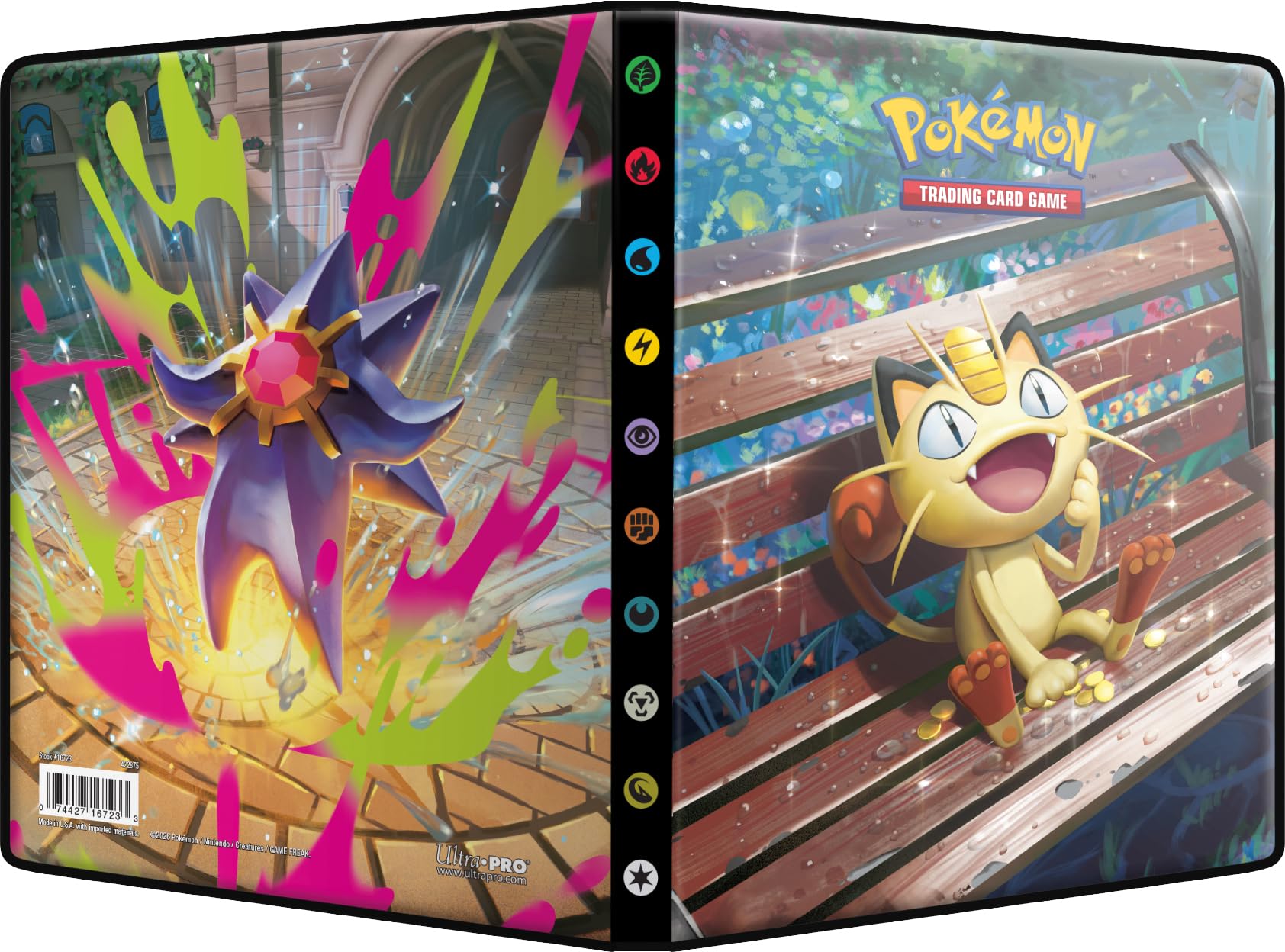 Ultra PRO Pokemon Meowth and Starmie 4-Pocket Portfolio- The Perfect Order, Trading Card Game Collectible Album, Holds 4 Oversized Cards and up to 80
