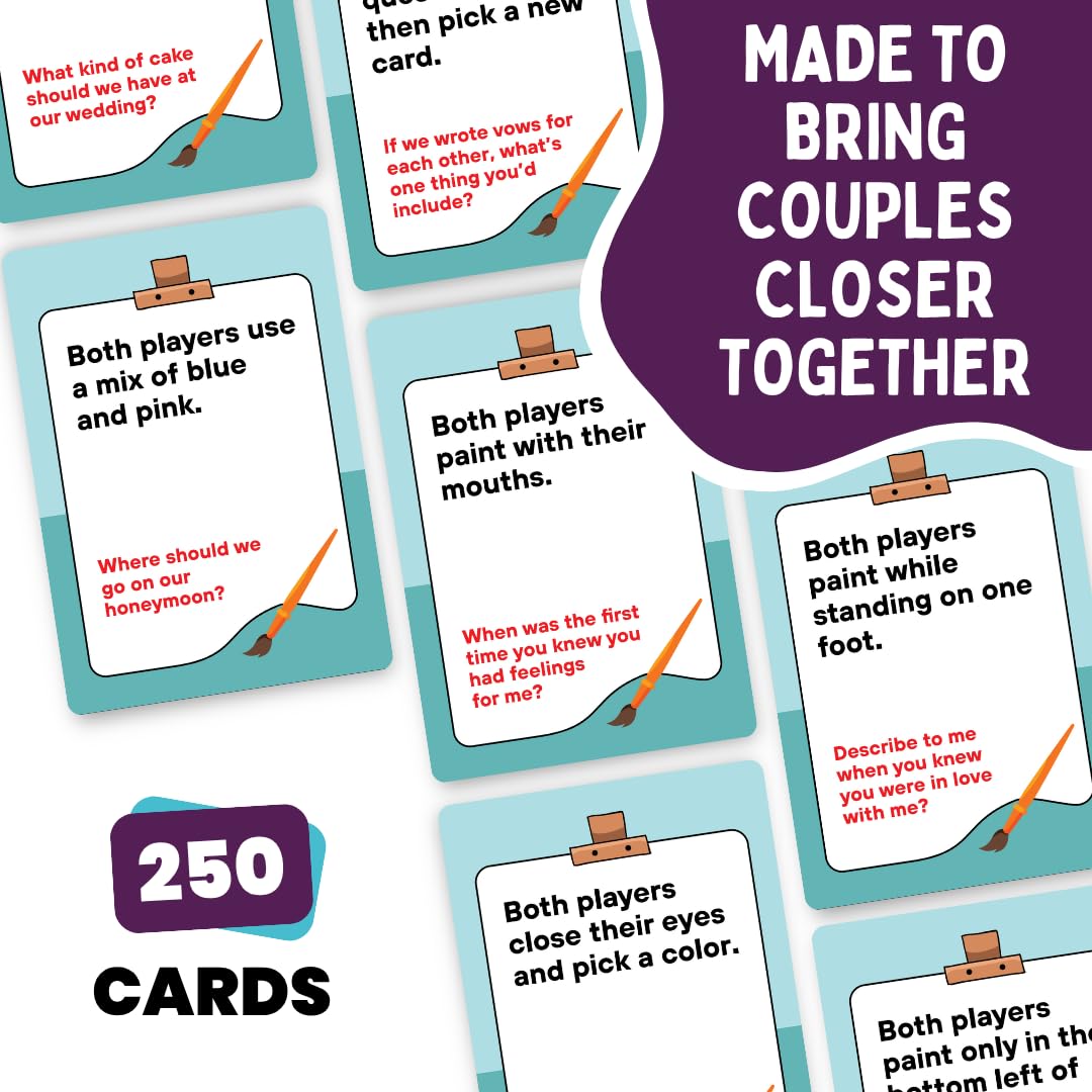 The Couples Painting Game - Date Night Card & Painting Kit | Fun DIY Activity with Prompts, Challenges & Questions for Deeper Connection, Meaningful