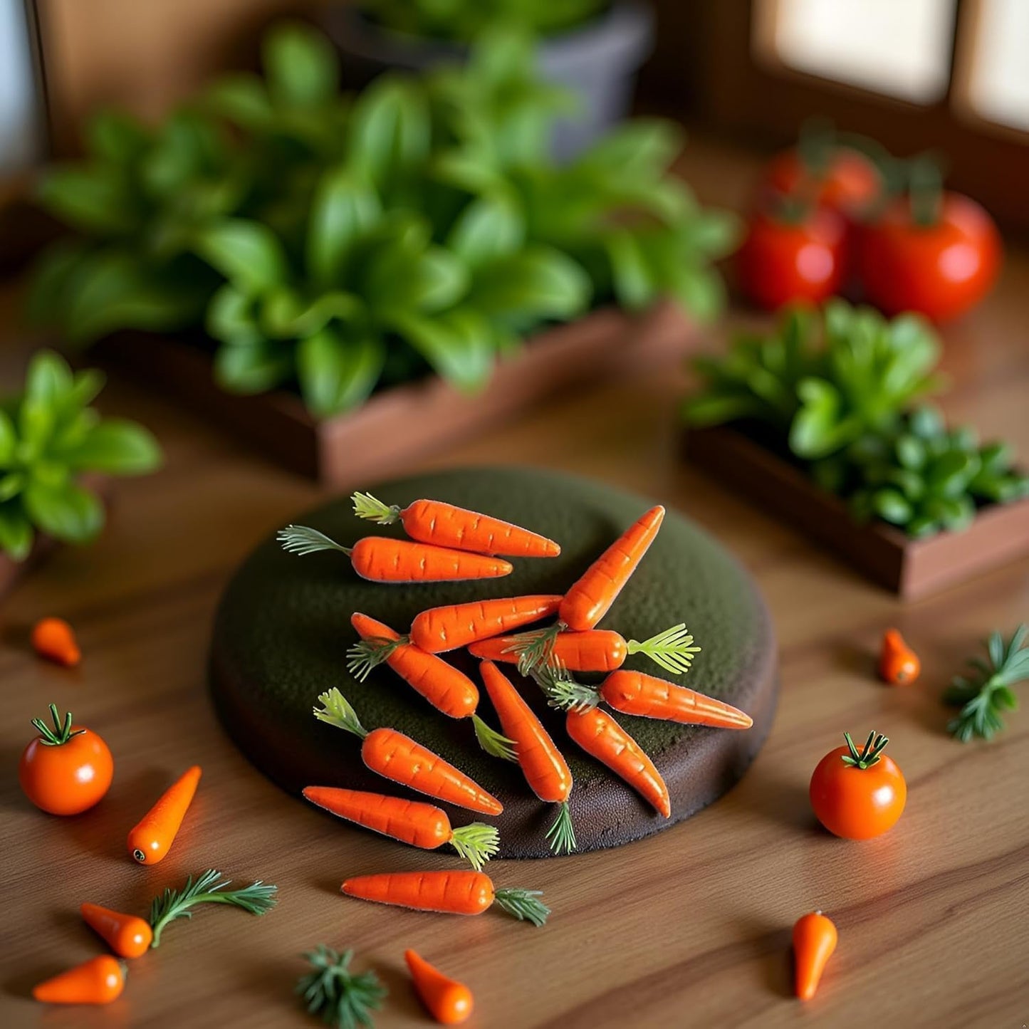 10Pcs Miniature Carrot Models, Artificial Vegetables for Mini Kitchen Decoration, Party Supplies