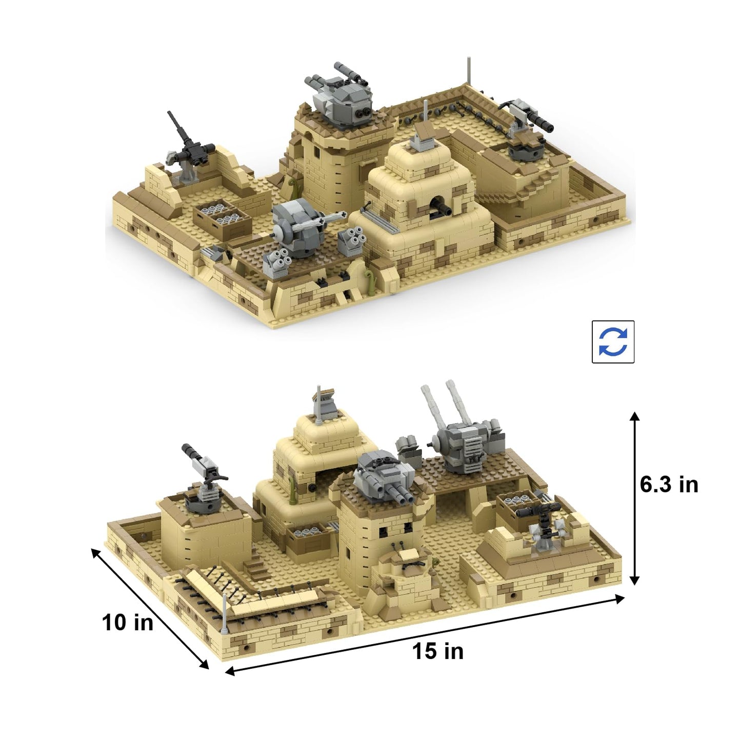 ZECHOCHOZE 1000+ Pcs Military Base Building Brick Sets for Army Mini Figure War Accessories, Include Defence Base Guard Tower, Various Heavy Weapons