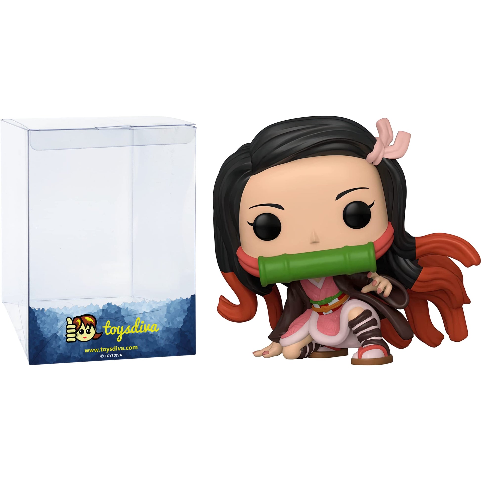 Funko Nezuko Kamado: P o p ! Animation Vinyl Figurine Bundle with 1 Compatible 'ToysDiva' Graphic Protector (868-49013 - B)