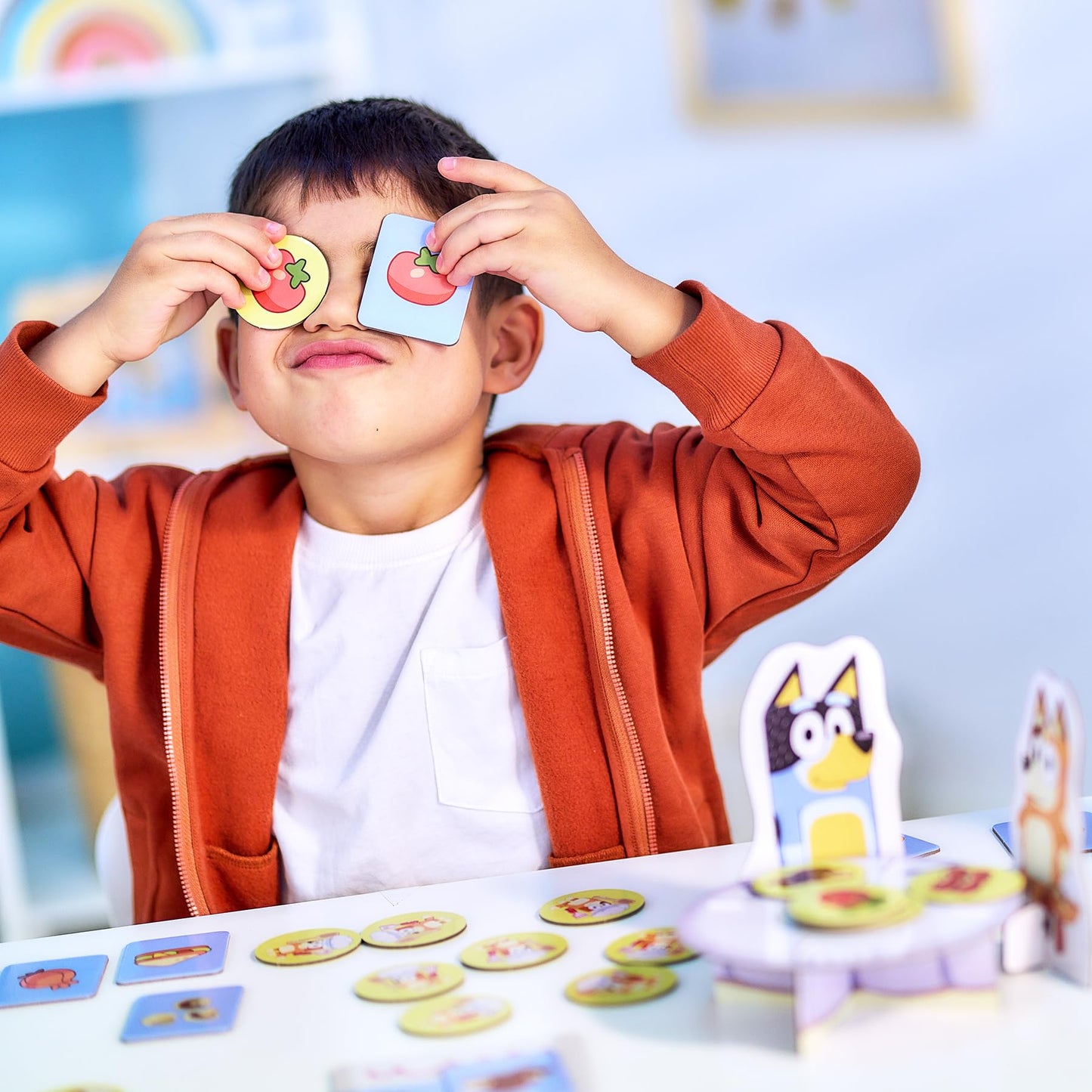 Bluey Fancy Restaurant Game, Join and Bingo as They Match Food Cards to Help Dad Prepare a Special Dinner for Mum, Serve up Fun While Building Memory