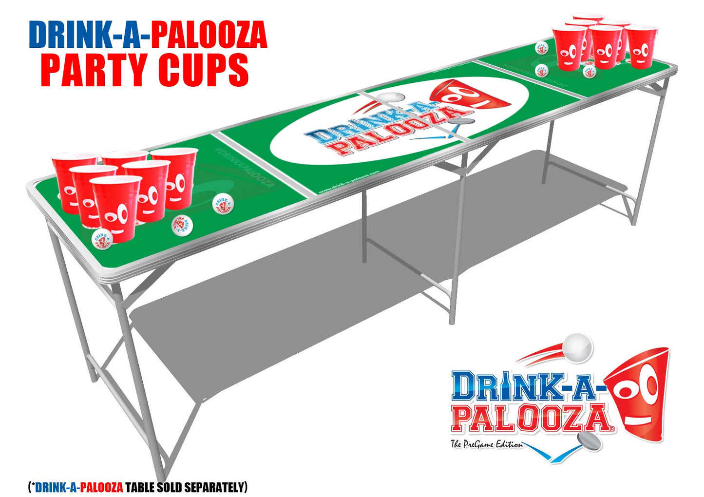 DRINK-A-PALOOZA: plastic Party Cups 16 oz hard plastic, 4 pack | Party Supplies for Adults