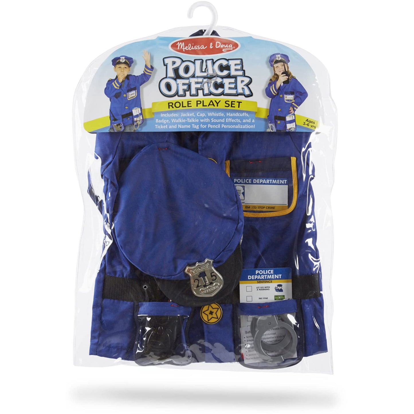 Melissa & Doug P o l i c e O f f i c e r : Role Play Set Bundle with 1 Theme Compatible M&D Scratch Fun Mini-Pad (04835)