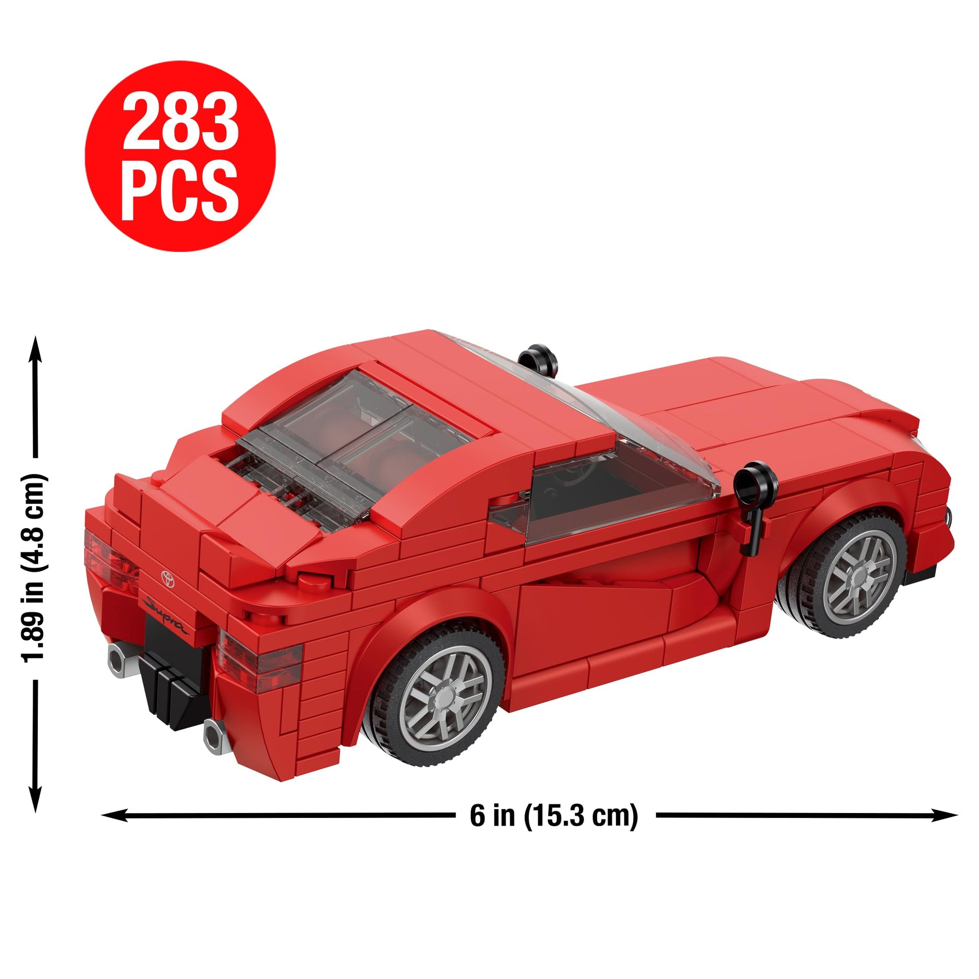 Brickcraft Officially Licensed Toyota Supra Now & Then Brick Building Kit (283 Pieces), 2-in-1 Buildable Display Set Featuring 2025 GR & 1988 Supra