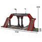 General Jim's Red Railway Crossing Modular Building Block Bricks Set, Contains 655 Brick Pieces, Base Plates Included, for Adults, Teens and Train
