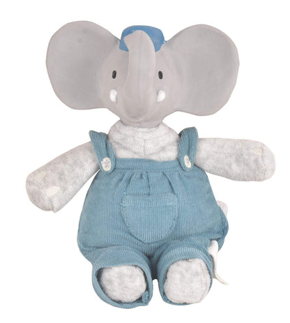 Mini Alvin The Elephant Baby Toy - 8 inch Organic Cotton Plush with Natural Rubber Teether Head | Safe Non-Toxic Newborn Teething Toy & Soft Cuddle