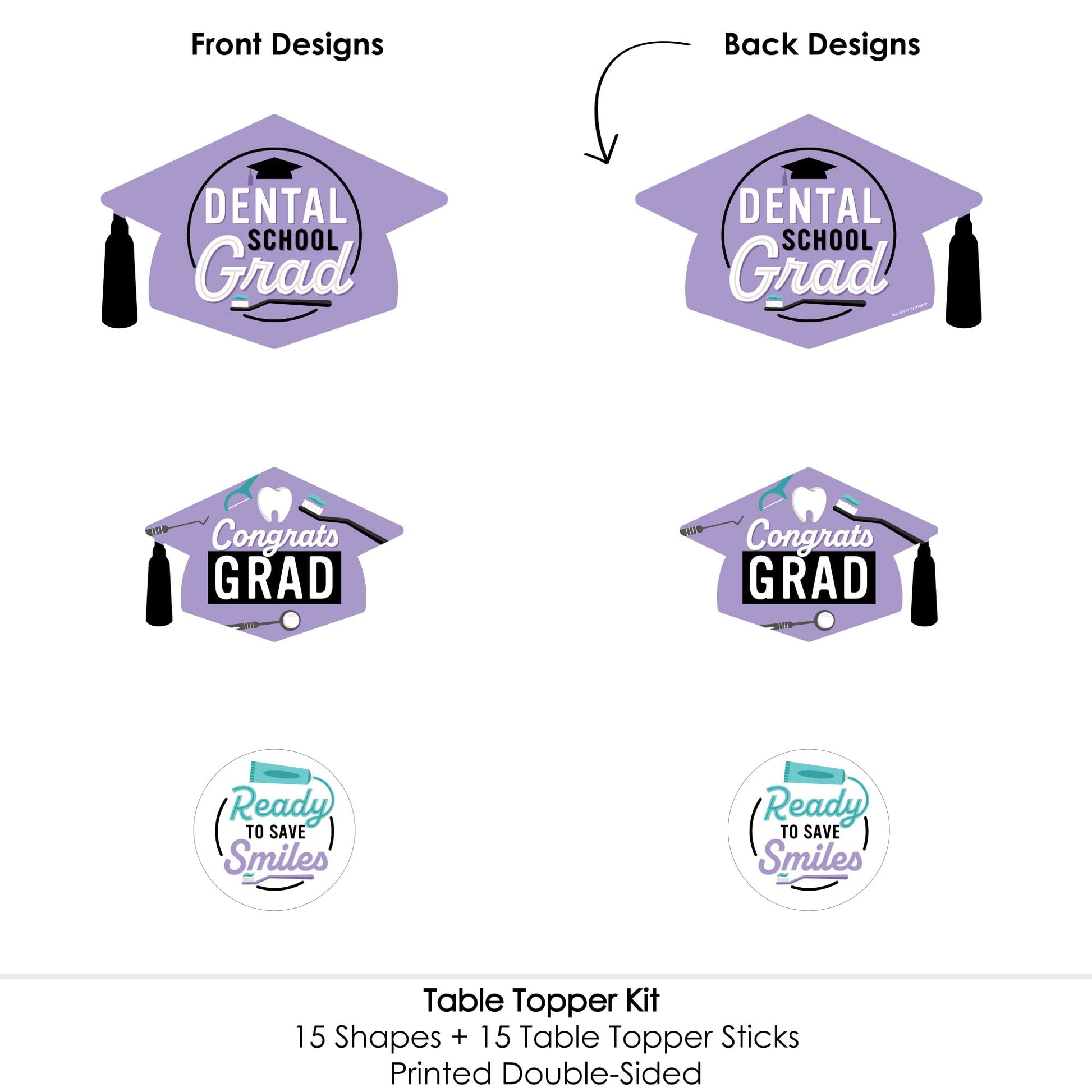 Big Dot of Happiness Dental School Grad - Dentistry and Hygienist Graduation Party Centerpiece Sticks - Table Toppers - Set of 15