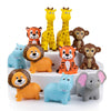 ArtCreativity Vinyl Zoo Animals Toys (Pack of 12) - Assorted Squeezable Toys Safari Animals Figures - Safari Birthday Party Favors for Kids, Jungle