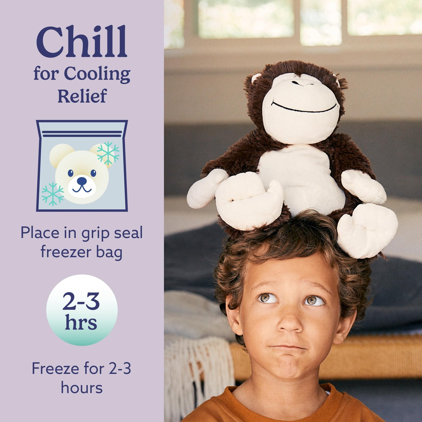 warmies Microwavable & Weighted Stuffed Animals, Monkey - Heated Stuffed Animal Plushie for Warmth & Comfort - Cute Soft Plush Toys for Adults