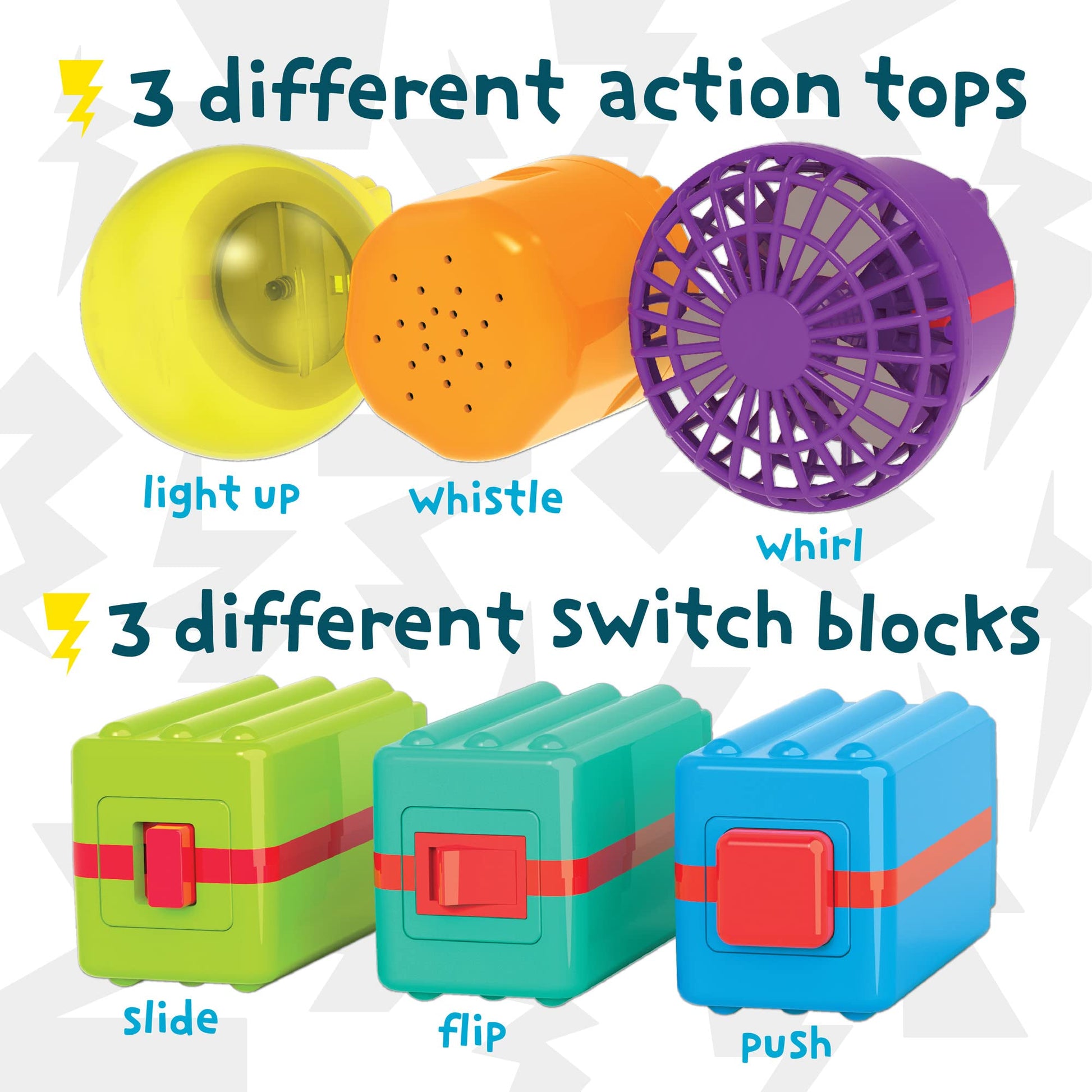 MindWare Start-Up Circuits - STEM Toddler Toy Ages 18+ Months - Build Flashlight, Whistle, and Fan - Early Circuit-Building Learning Set for Hands-On