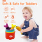 ZCMFHTD Montessori Toys for 1 Year Old, 22PCS Cloth Fishing Game with Stacking Cups Sensory Baby Toys 6-12 Months,Toddler Education Learning Toys