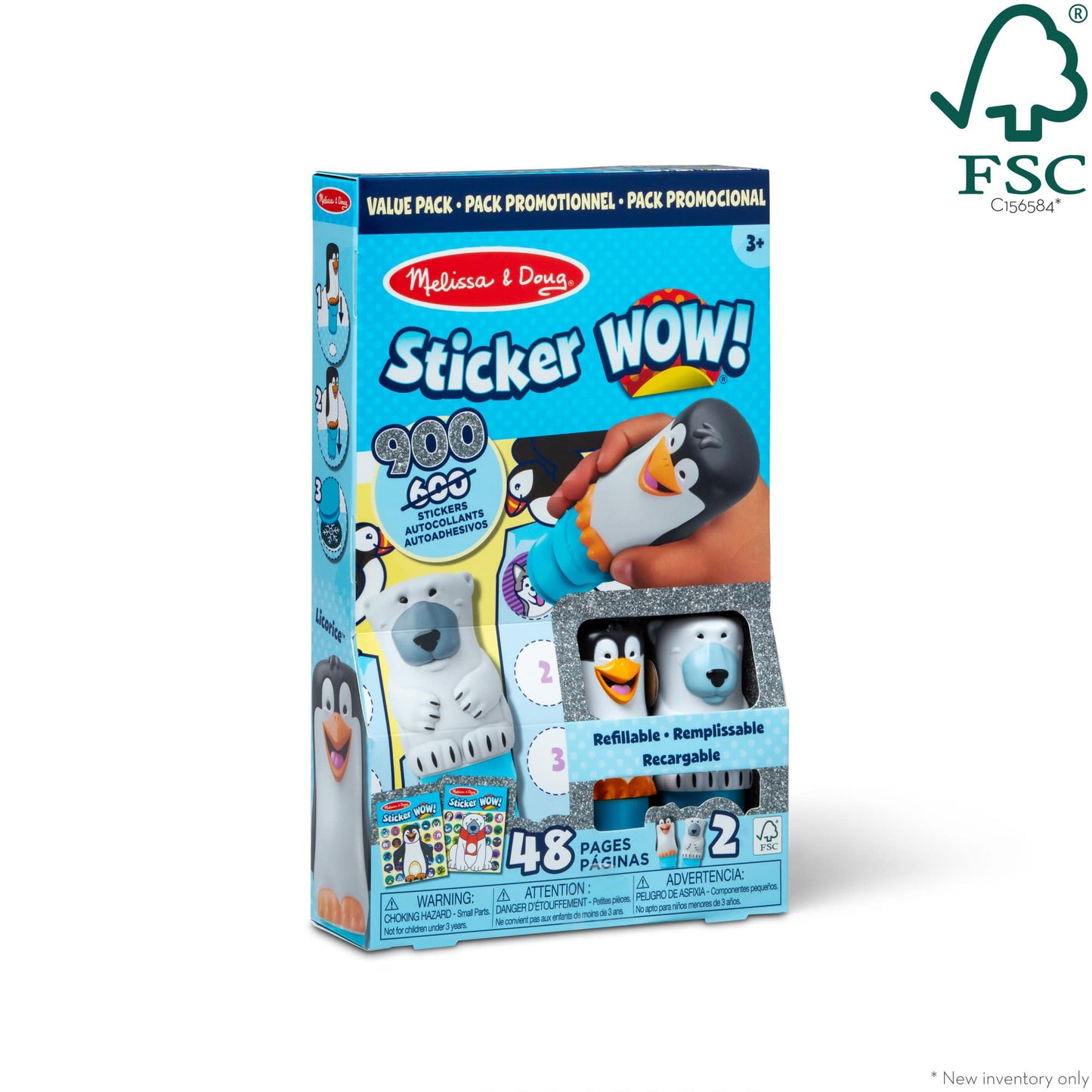 Melissa & Doug Sticker Wow!® Winter (Polar Bear and Penguin) Value Pack Arts and Crafts Collectibles - 2 Activity Pads, 2 Sticker Stampers, 2 Bonus