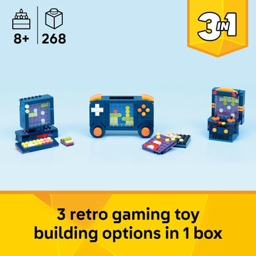 LEGO Creator 3 in 1 Retro Gaming Console Building Toy for Boys & Girls - Kids Build a Console, Mini Arcade Game, or Mini Computer - Gift Idea