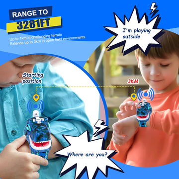 AZYFEI Dinosaur Walkie Talkies for Kids - 2 Way Radios Toys for Boys & Girls Ages 3-12 - Long Range, 3 Channels - Outdoor Adventure, Camping, Hiking