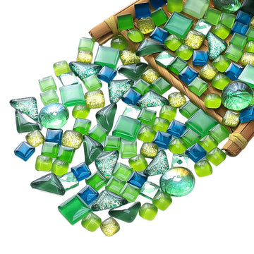 500g Mixed Color Irregular Crystal Mosaic Tiles,Tiny Mosaic Tile DIY Hobbies Children Handmade Crystal Craft for Craft Bathroom Kitchen Home