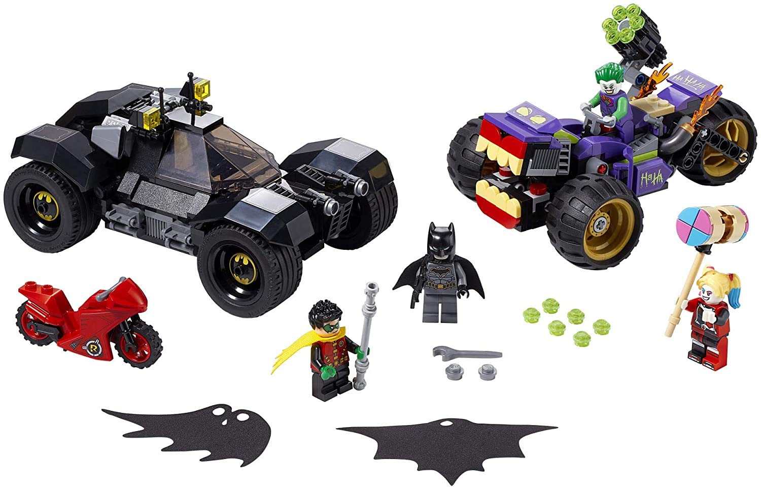 LEGO DC Batman Joker's Trike Chase 76159 Super-Hero Cars and Motorcycle Playset, Mini Shooting Batmobile Toy, for Fans of Batman, Robin, The Joker