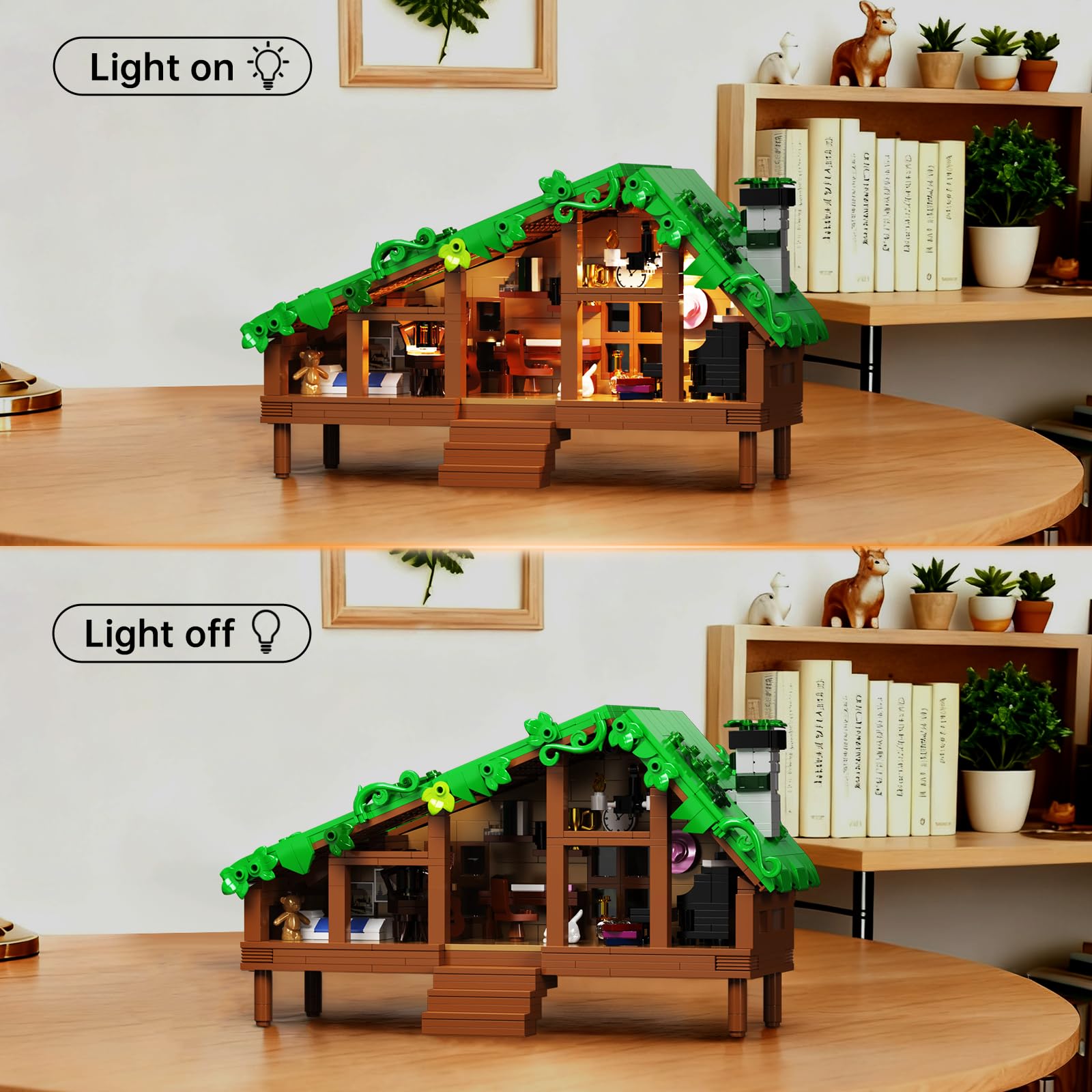 Folk Cabin Building Set, Folk House Compatible with Lego Forest Cabin House Building Creative Collection Toys, Mysterious Cabin Model,Christmas