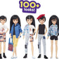 Creatable World Deluxe Character Kit Customizable Doll, Black Straight Hair