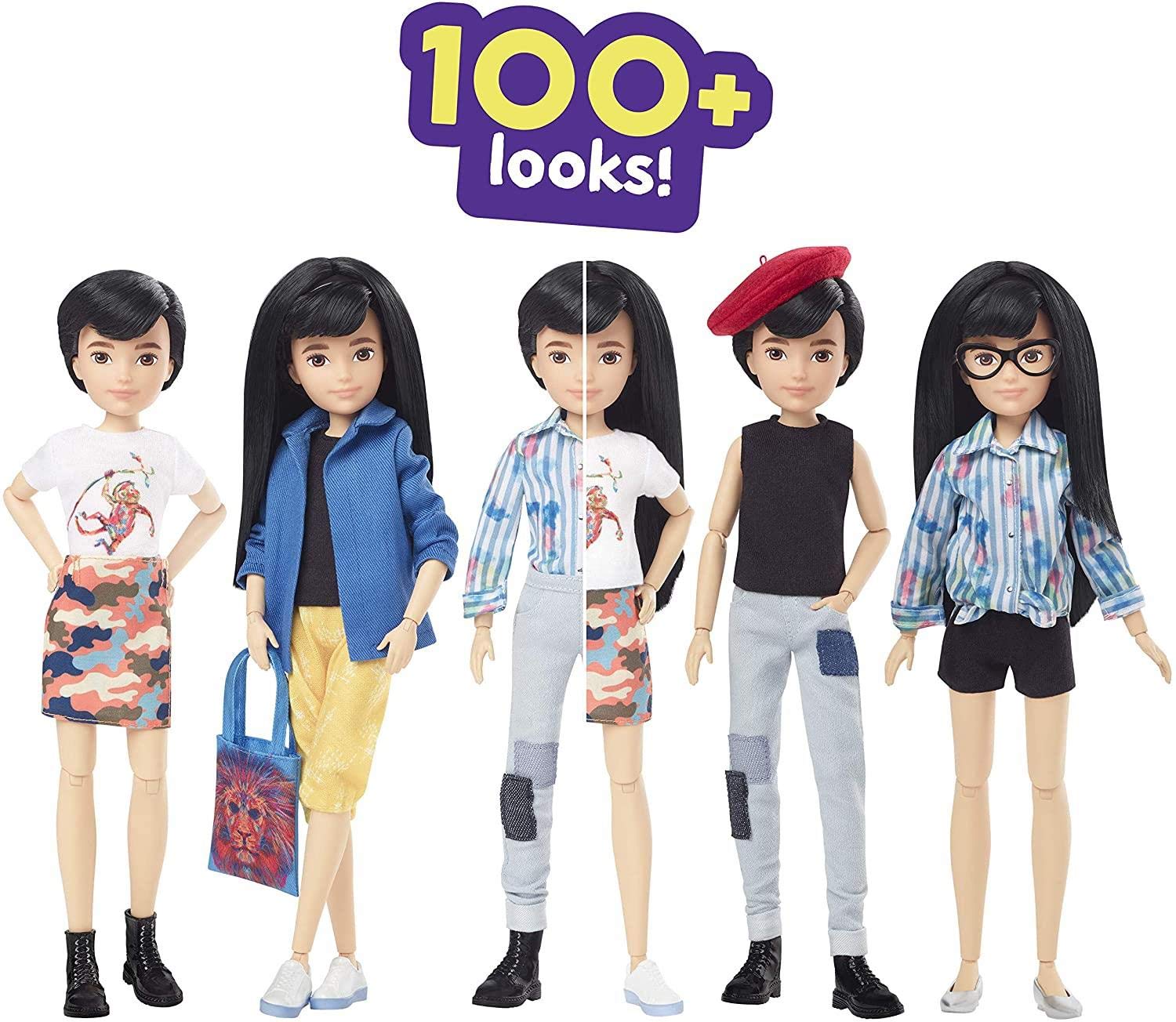 Creatable World Deluxe Character Kit Customizable Doll, Black Straight Hair