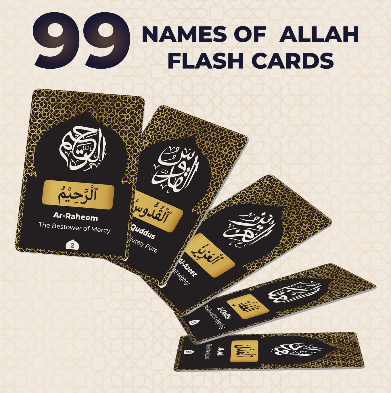 99 Names of Allah Flashcards with Quran Verses (Dual Language Arabic & English - Al Asma ul Husna) Ramadan - Eid Muslim ?slamic Gifts