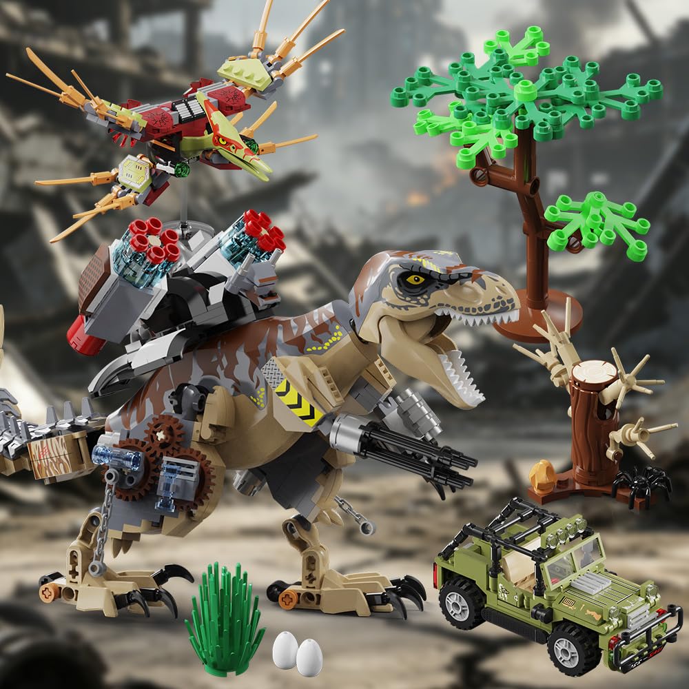 Mesiondy Building Blocks Toys Sets 725 Pcs for Age 6 8 9 10 11 12 13 14 Years, Dinosaur Park World,Birthday Gifts for Boys and Girls
