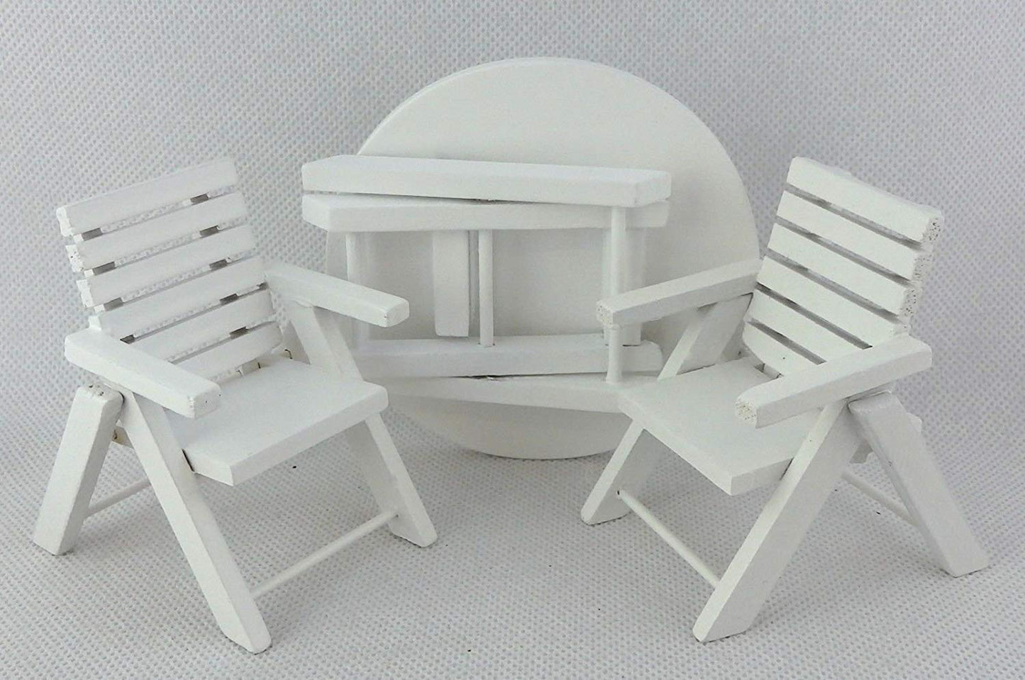 Dollhouse Miniature 1:12 Scale 3 Pc White Table and Chairs Set #M0356