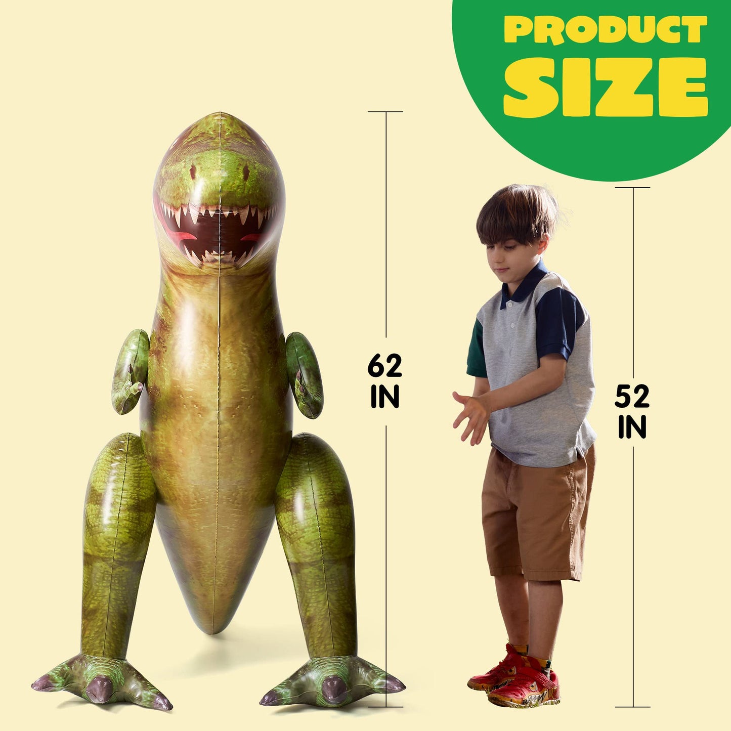 JOYIN 62” Giant T.rex Dinosaur Inflatable for Party Decorations, Birthday Party Gift for Kids and Adults, Dinosaur Pool Toys (Over 5Ft. Tall)