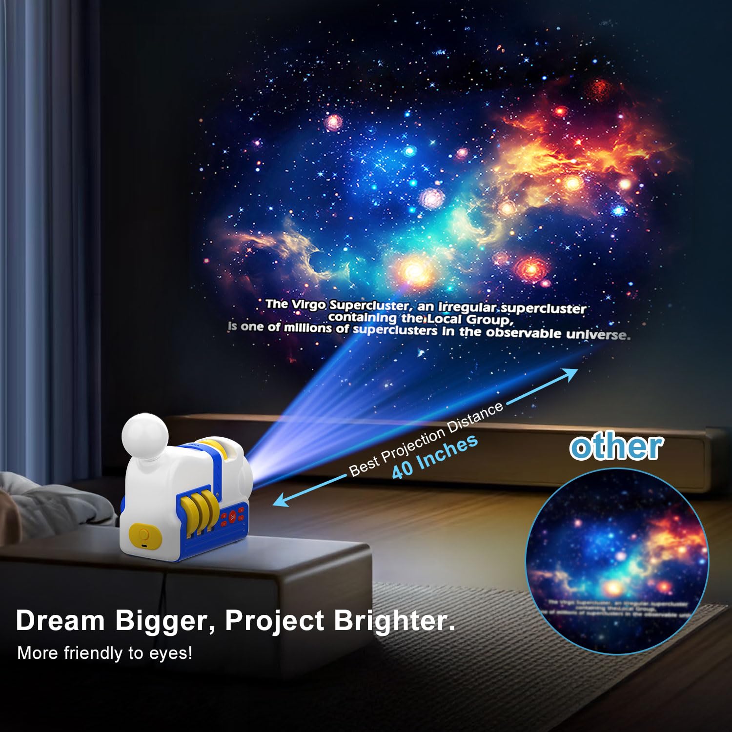 Kids Story Projector with 4 Science Cartridges, Bedtime Stories, Lullabies & Night Light, Storybook Player Machine, Educational Storytime Projector
