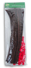 Christmas Crafts Kit - Brown Pipe Cleaners and Red Pom Poms - 96 Piece - Make Reindeer and More!