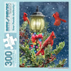Bits and Pieces 300 Piece Puzzles for Adults 300 Large Pieces 18" x 24" Jigsaw Puzzles, Cardinals Snow Lamp Post, Random Die Cut, No 2 Pieces Alike