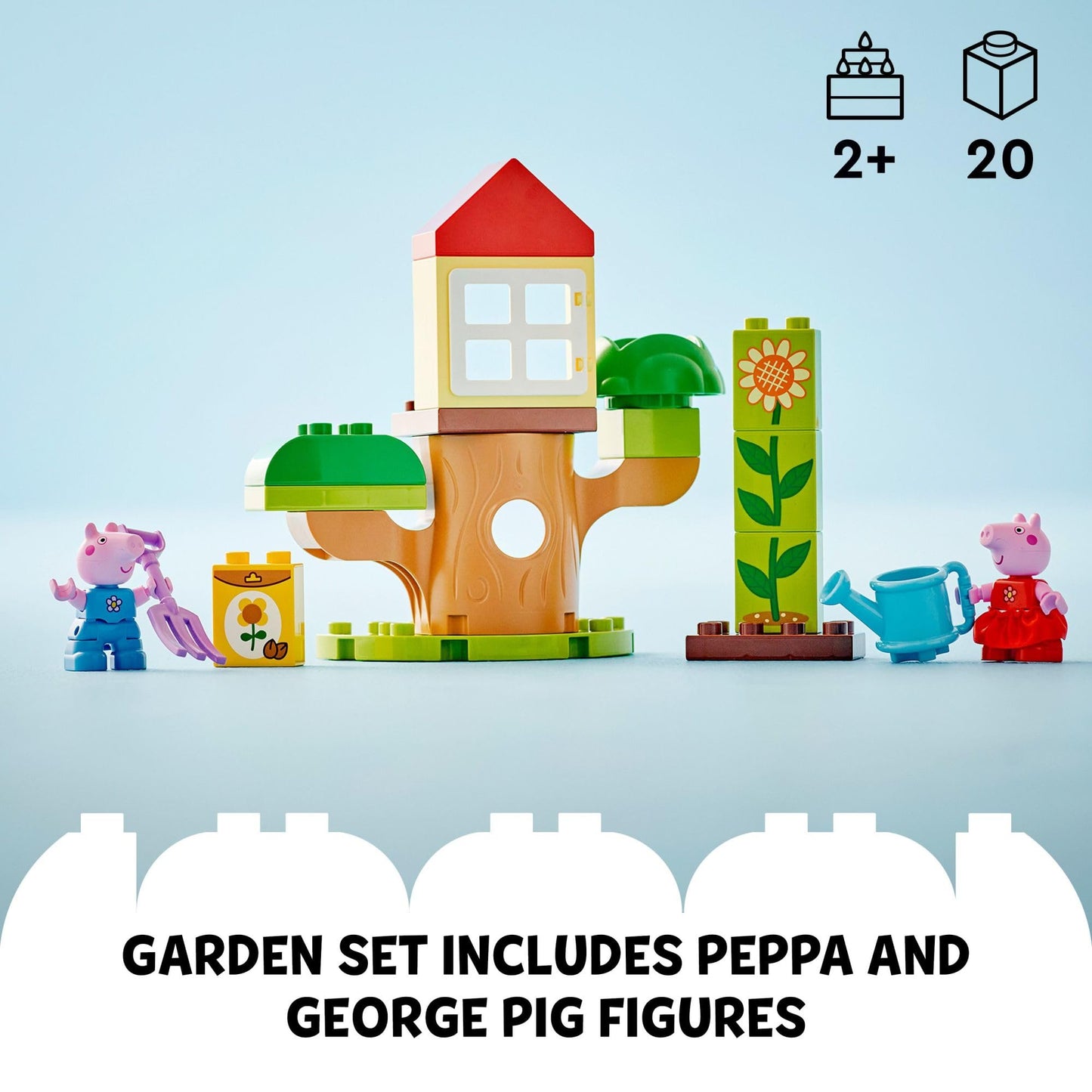 LEGO DUPLO Peppa Pig Garden and Tree House Toddler Toy, Building Block Learning Set for Preschool Kids with 2 Figures Included, Peppa Pig Toy Gift
